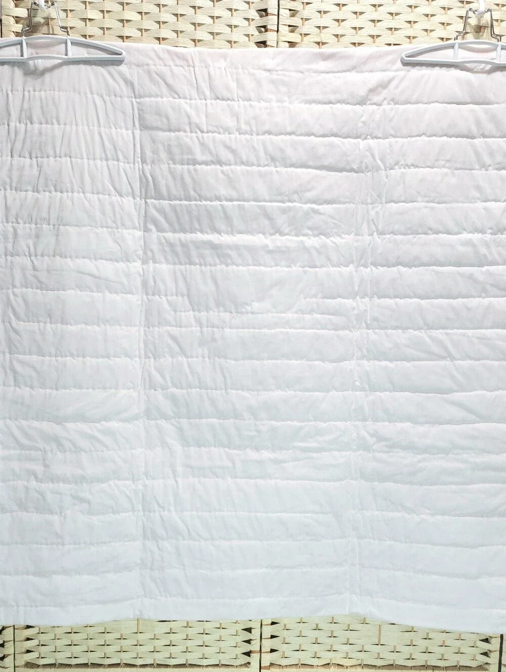 Hand Stitched Baby Quilt Pink Plaid 43x43 Whole Cloth